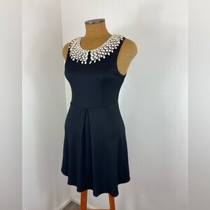 Free People Waffle Knit Stretchy Dress S Lace Peter Pan Collar Peek A Boo Back